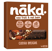 NAKD Cocoa delight ovocno orieškové raw tyčinky s kakaom 4 x 35 g
