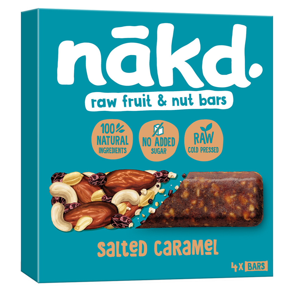 E-shop NAKD Salted caramel ovocno oriešková raw tyčinka slaný karamel 4 x 35 g
