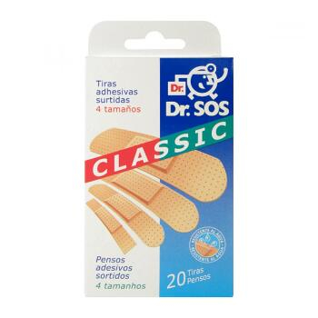 Náplasti Dr.SOS Classic vodeodolné telová farba mix 20ks