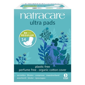 NATRACARE Menštruačné vložky Ultra REGULAR s krídelkami 14 ks (Prírodné menštruačné vložky)