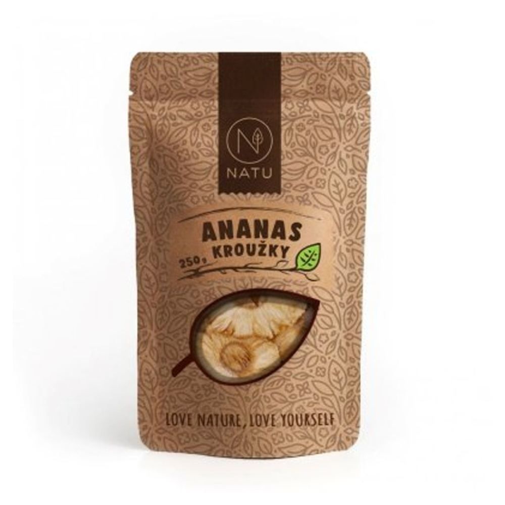 NATU Ananás krúžky sušené ovocie nepresladzované 250 g
