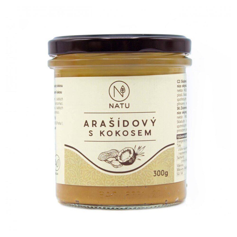NATU Arašidový krém s kokosom orechová nátierka 300 g