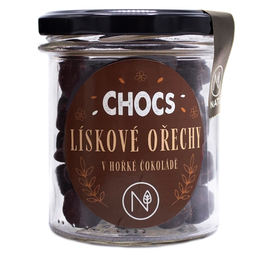 NATU Chocs lieskové orechy v 60% horkej čokoláde 180 g