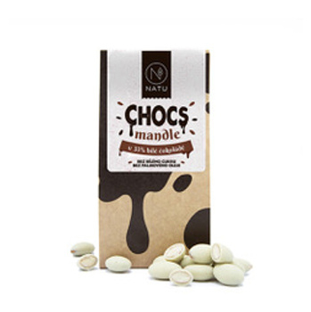 NATU Chocs mandle v 33% bielej čokoláde 200 g