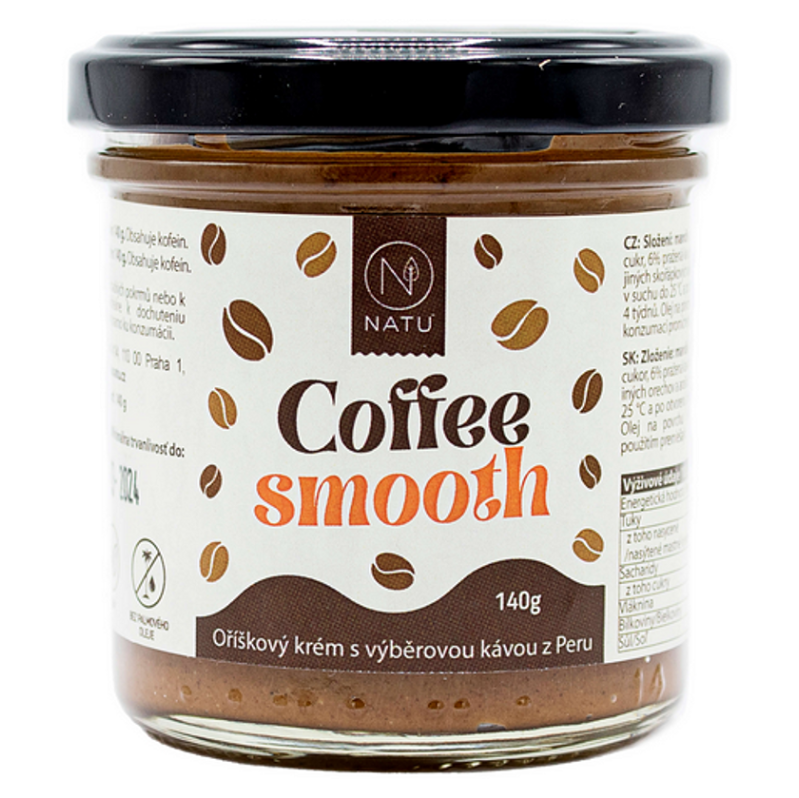 NATU Coffee Smooth orieškový krém s kávou 140 g