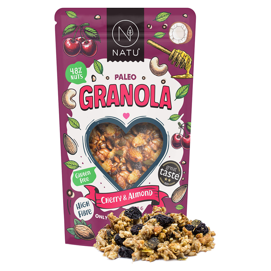 NATU Granola granola príchuť Cherry & Almond 330 g