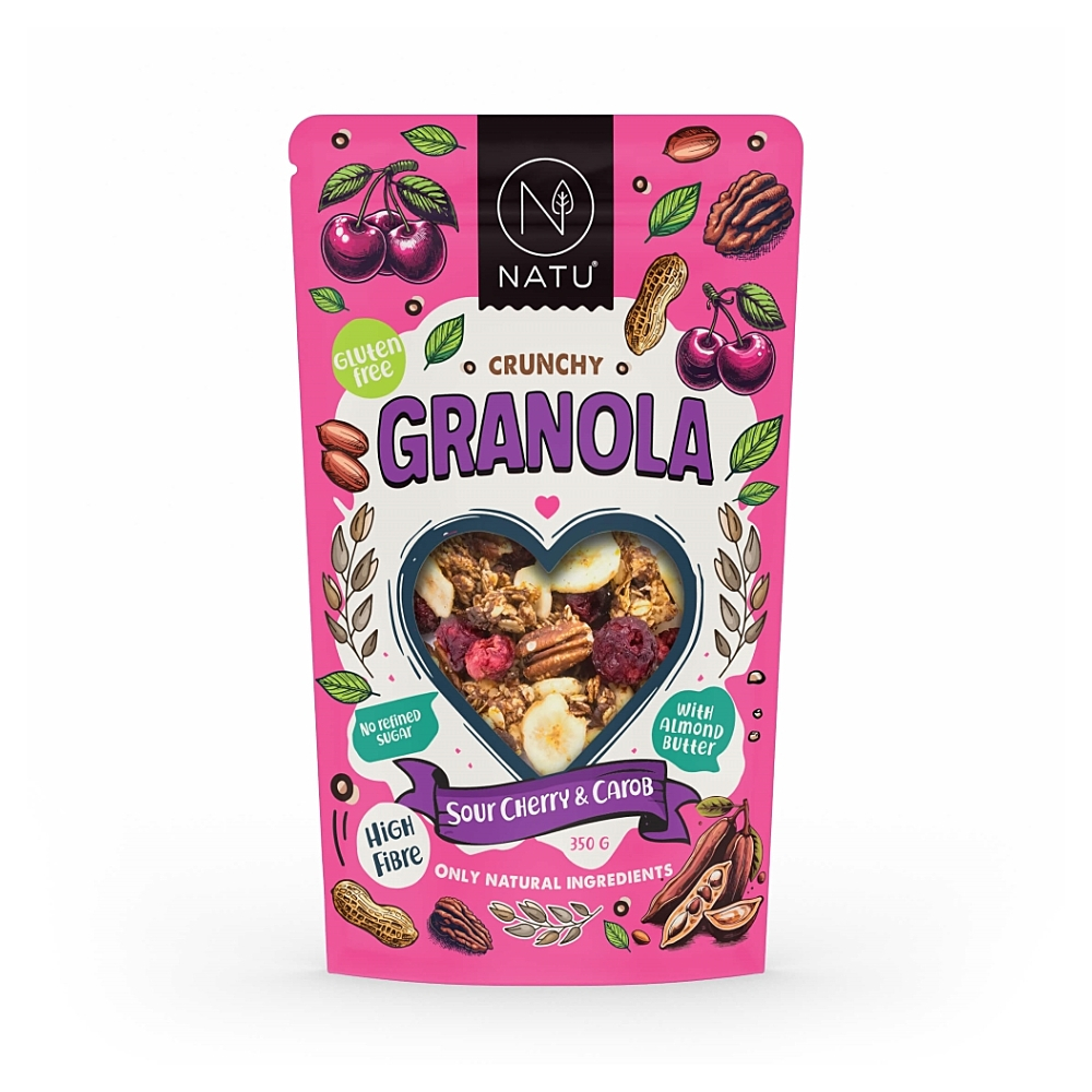 NATU Granola granola príchuť Cherry & Carob 350 g