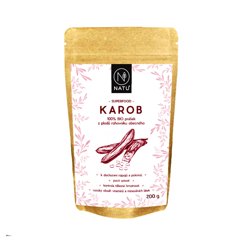 NATU Karob BIO prášok v BIO kvalite 200 g