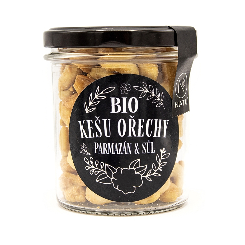 NATU Kešu orechy s parmezánom a fleur de sel BIO 160 g