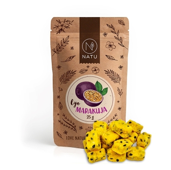 NATU Lyofilizovaná marakuja 25 g (Rôznorodé ovocie) - Prírodné, Jednozložkové, Lyofilizované