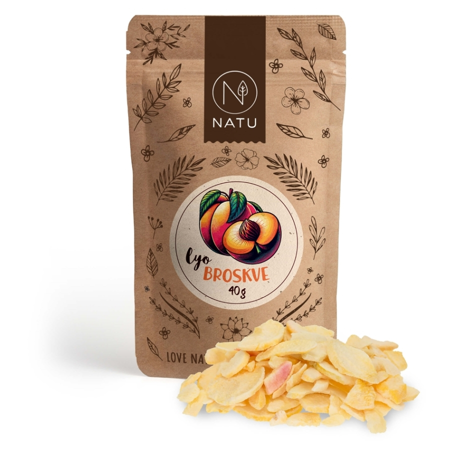 NATU Lyofilizované broskyne plátky 40 g