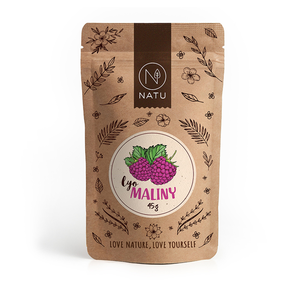 NATU Lyofilizované maliny mrazom sušené ovocie 45 g
