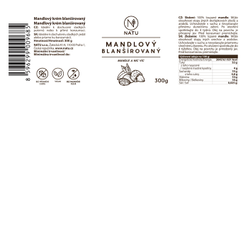 NATU Mandľový krém blanšírovaný 300 g (Mandľové krémy) - Sladké - obrázok 2/2