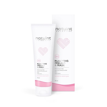 NATUINT COSMETICS Maska a peeling 2 v 1 čistiaca 75 ml (Prírodné pleťové peelingy a masky) - Omladzujúce, Hydratačný, Regeneračné, Čistiace, Prírodné