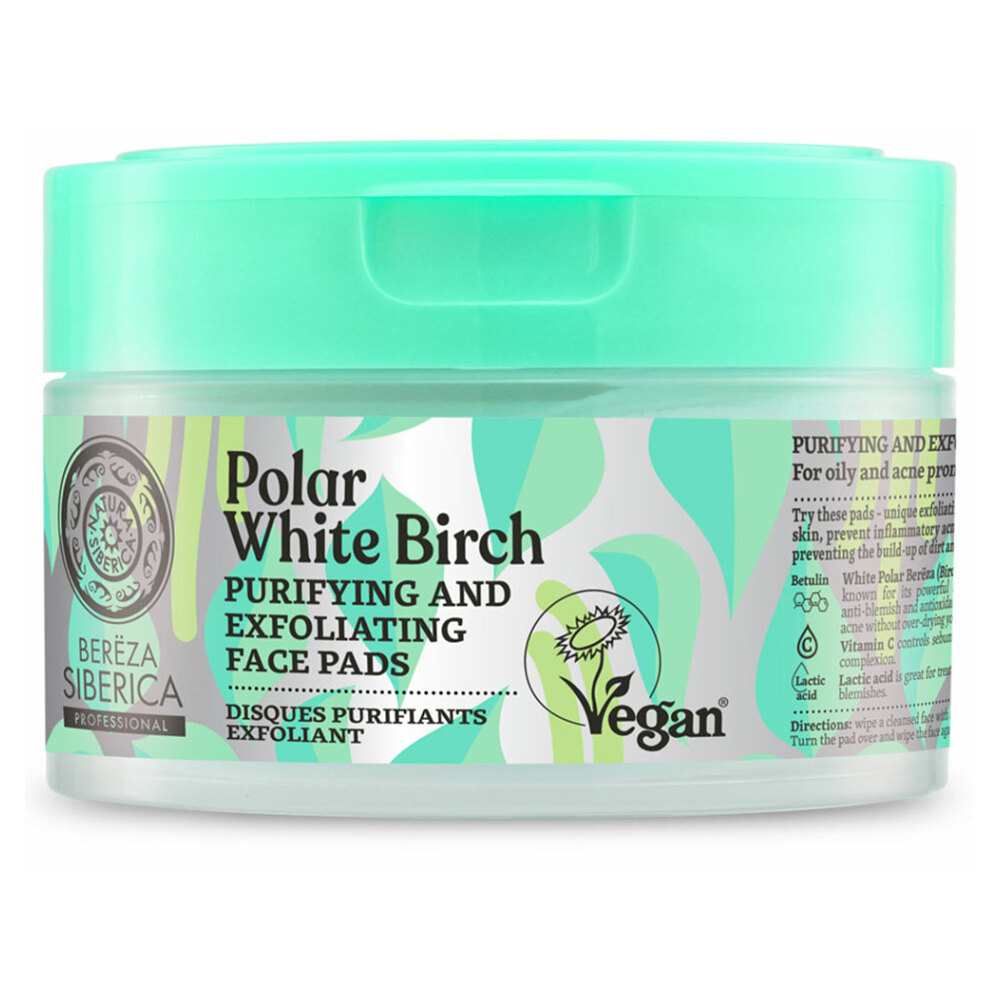 NATURA SIBERICA Bereza Siberica Čistiace a exfoliačné pleťové tampóny 20 ks