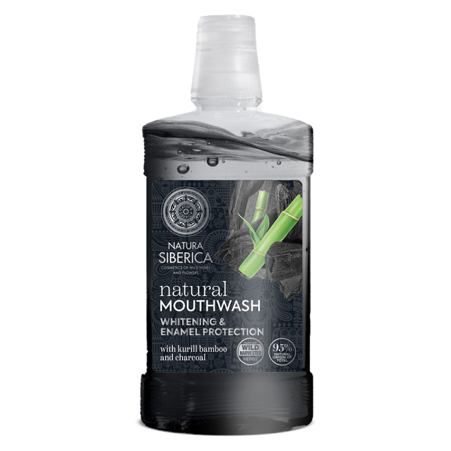 NATURA SIBERICA Prírodná ústna voda s Bambusovým uhlím 520 ml