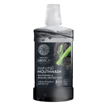 NATURA SIBERICA Prírodná ústna voda s Bambusovým uhlím 520 ml (Prírodná zubná hygiena) - Bieliace, Dezinfekčné, Prírodné