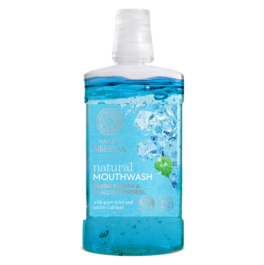 NATURA SIBERICA Prírodná ústna voda s Mätou a aktívnym vápnikom 520 ml