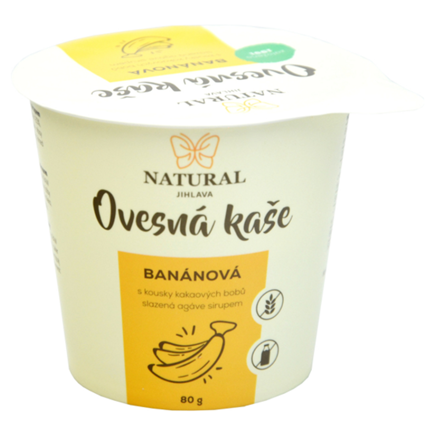 NATURAL JIHLAVA Ovsená kaša banánová bez lepku natural 80 g