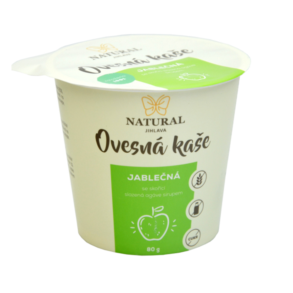 NATURAL JIHLAVA Ovsená kaša jablčná bez lepku natural 80 g