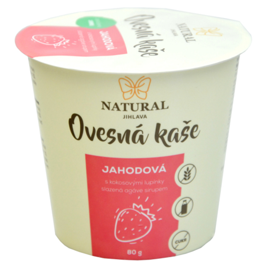 NATURAL JIHLAVA Ovsená kaša jahodová bez lepku natural 80 g