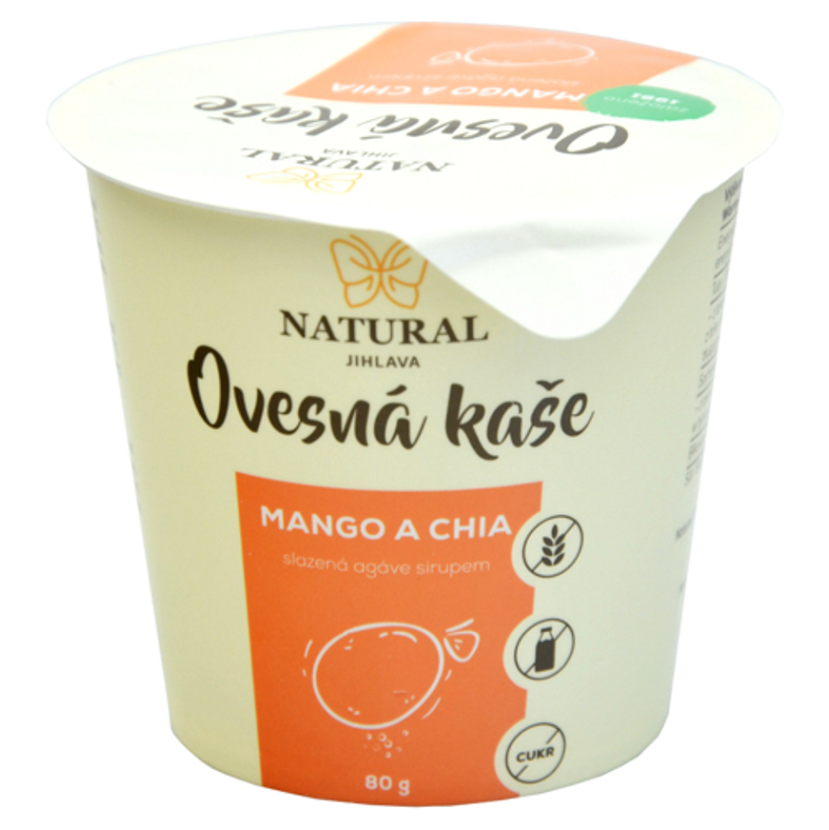 NATURAL JIHLAVA Ovsená kaša mango a chia bez lepku natural 80 g