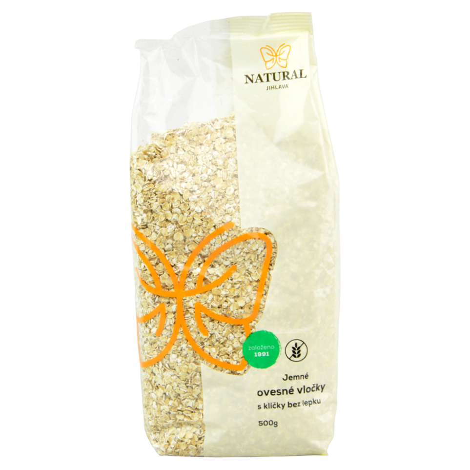 NATURAL JIHLAVA Vločky ovsené jemné s klíčkami bez lepku natural 500 g