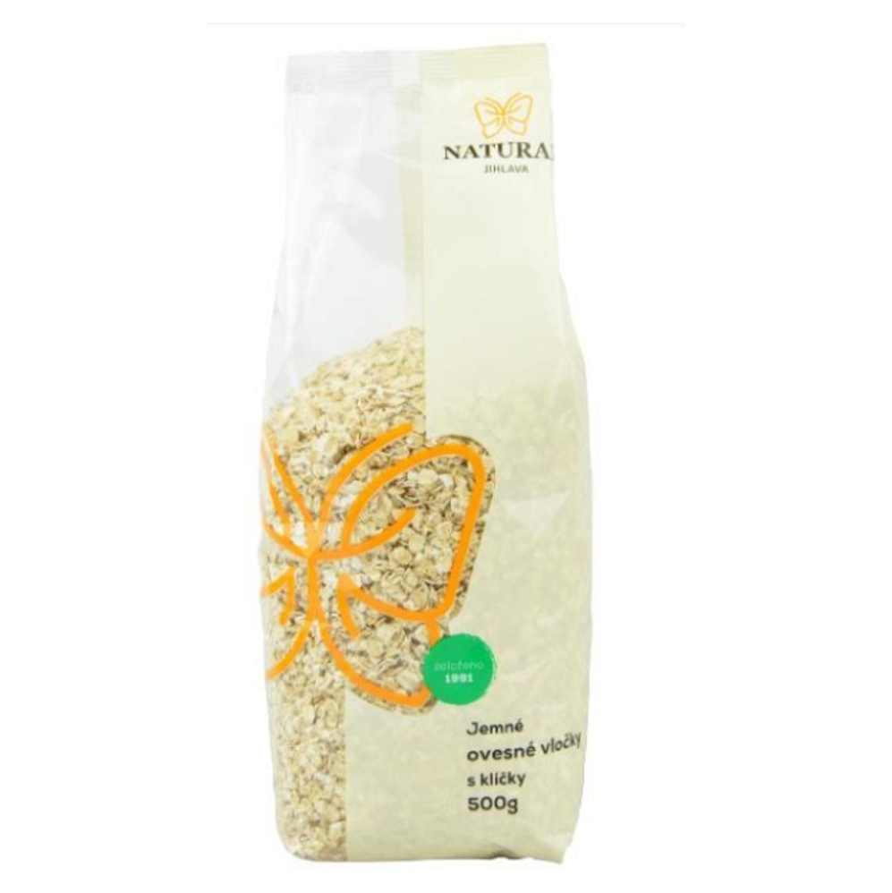 NATURAL JIHLAVA Vločky ovsené jemné s klíčkami natural 500 g