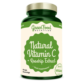 GREENFOOD NUTRITION Natural vitamín C + extrakt zo šípok 60 kapsúl