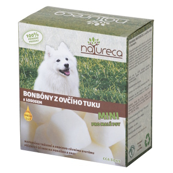 NATURECA Bonbóny z ovčieho tuku s lososom Mini 250 g (Veterinárne výživové doplnky na srsť)