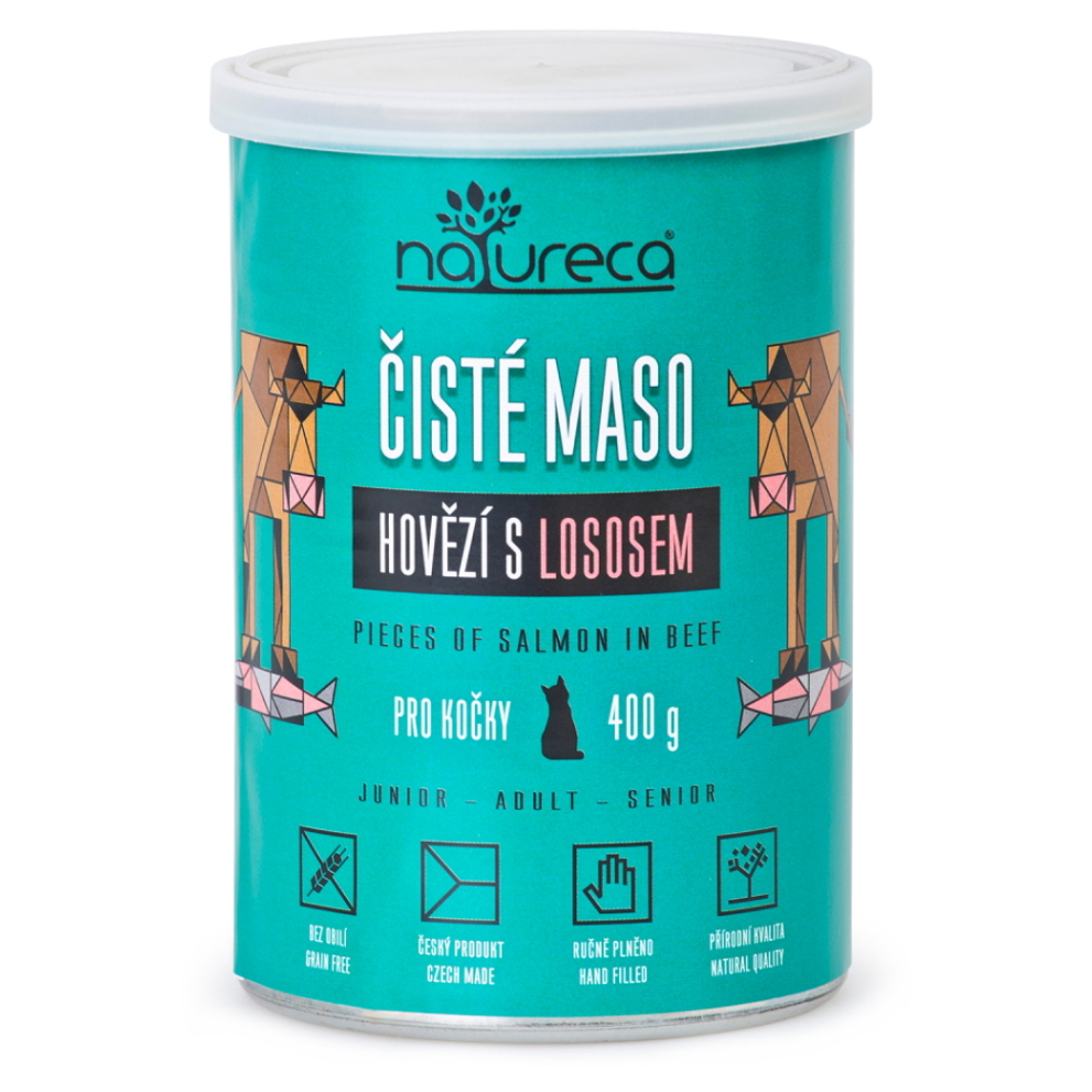 E-shop NATURECA Konzerva hovädzia s lososom pre mačky 400 g