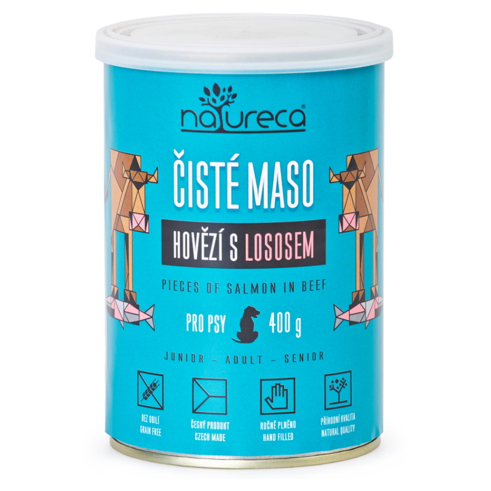 E-shop NATURECA Konzerva hovädzia s lososom pre psov 400 g