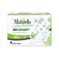 NATURELLA Cotton Protection Ultra Night Hygienické vložky s krídelkami 9 ks