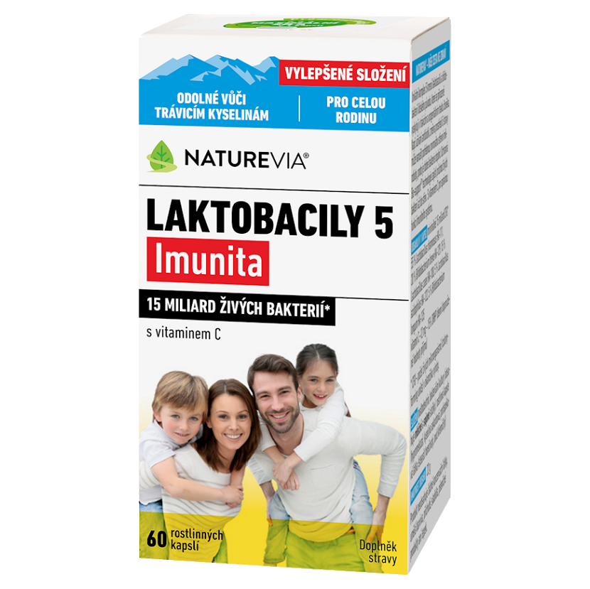 NatureVia Laktobacily 5 Imunita kapsuly na podporu imunitného systému 60 cps kúpite na Mojalekaren.sk