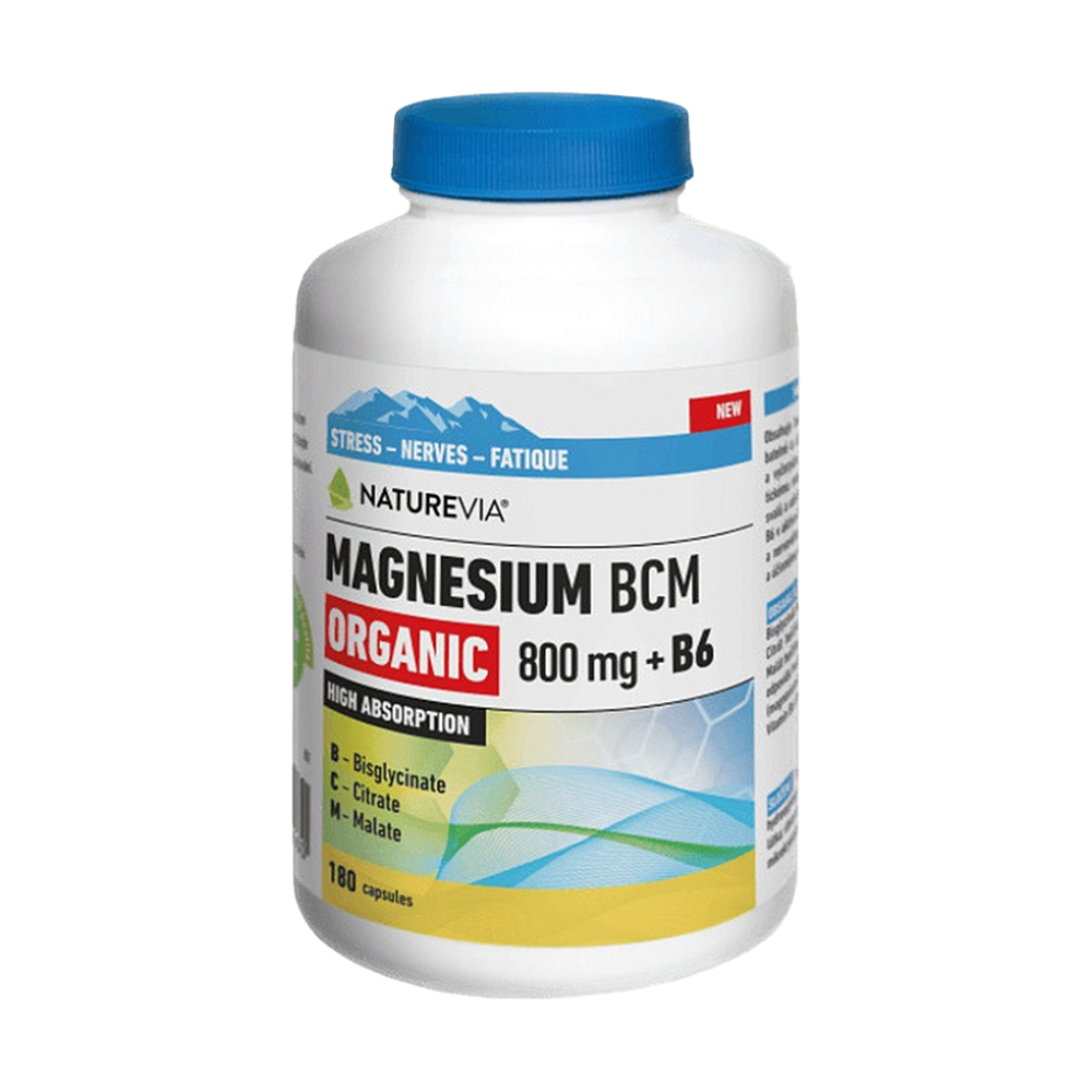 E-shop NATUREVIA Magnesium organic BCM 800 mg + B6 180 kapsúl