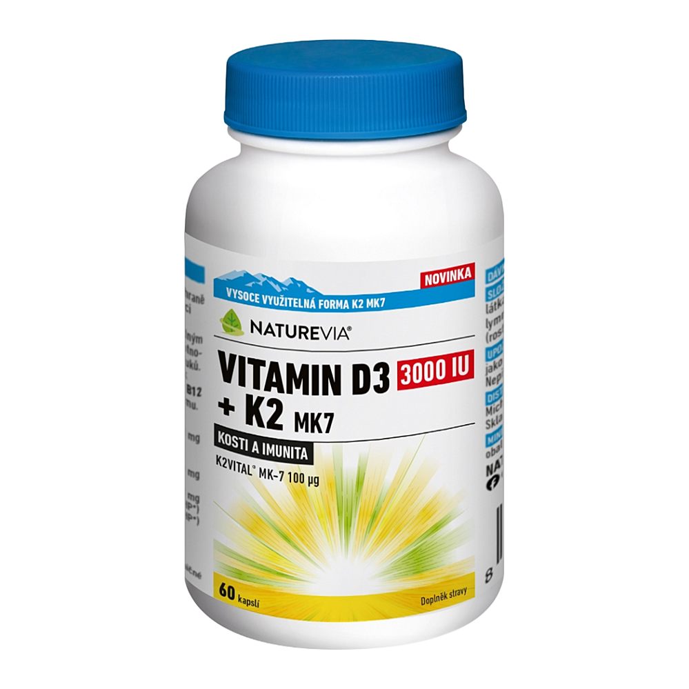 NATUREVIA Vitamín D3 3000IU + K2 MK7 60 kapsúl kúpite na Mojalekaren.sk