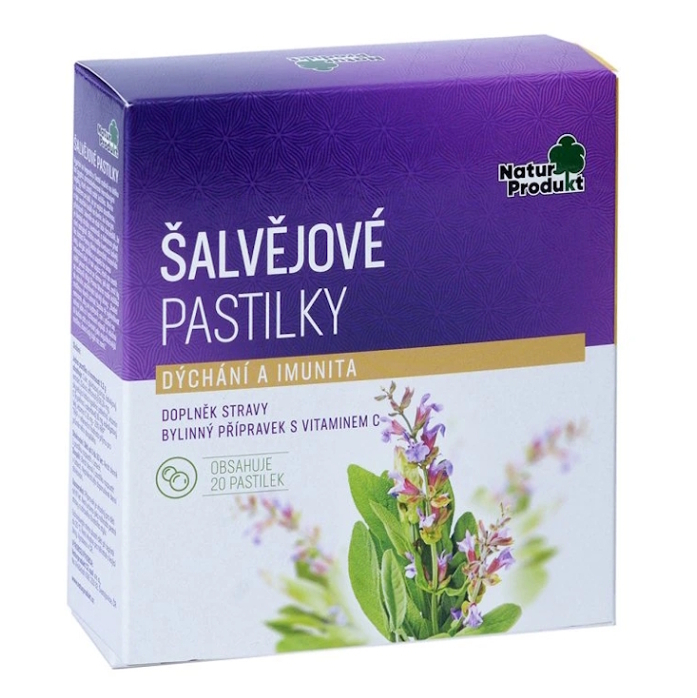 NATURPRODUKT Šalviové pastilky 20 kusov
