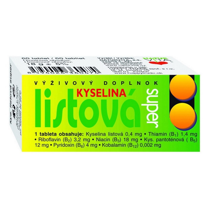 NATURVITA KYSELINA LISTOVÁ SUPER 60ks kúpite na Mojalekaren.sk