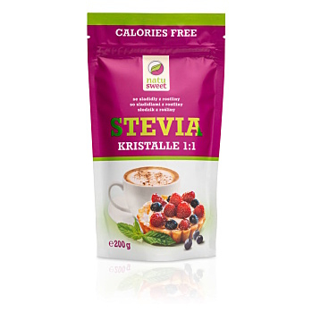 NATUSWEET Stevia Kristalle 1:1 200 g (Sypké sladidlá)