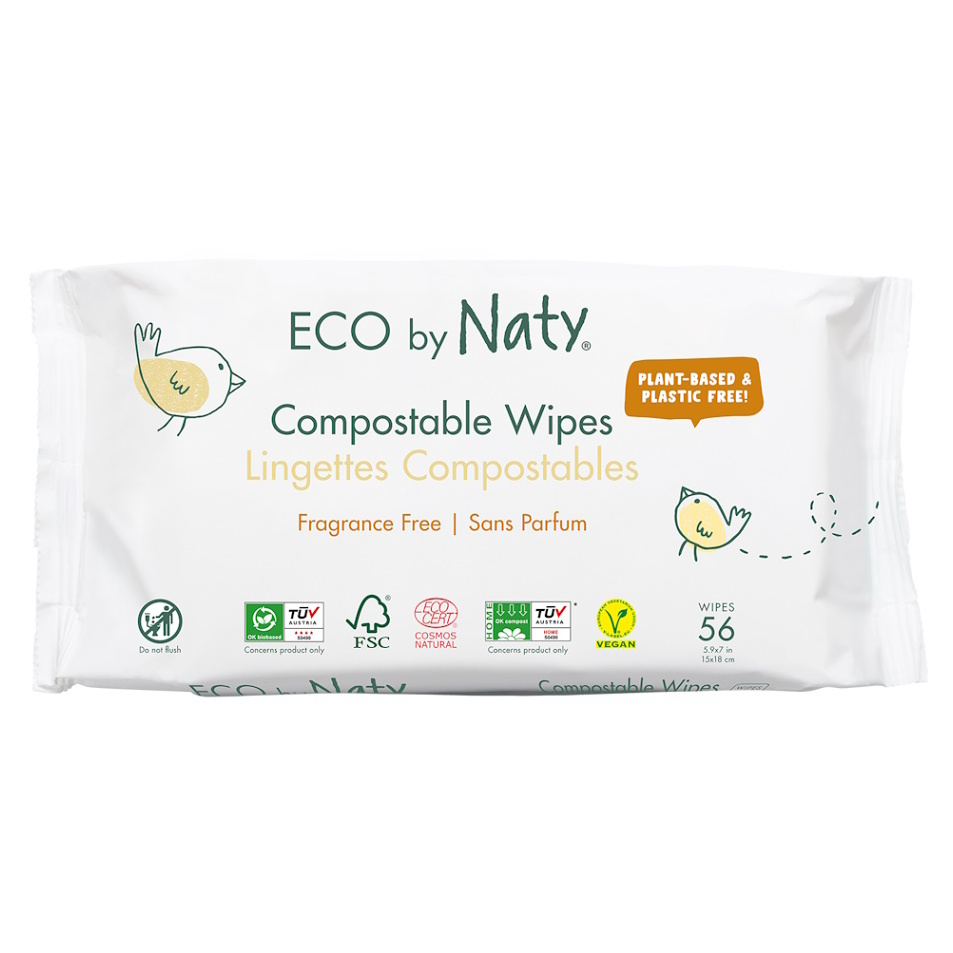 Obrúsky vlhčené neparfumované Sensitive Eco 56ks Naty Nature Babycare