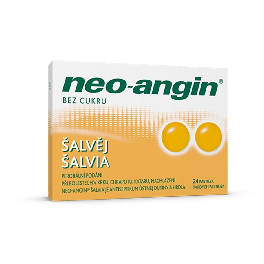 NEO-ANGIN Šalvia tvrdé pastilky 24 kusov kúpite na Mojalekaren.sk