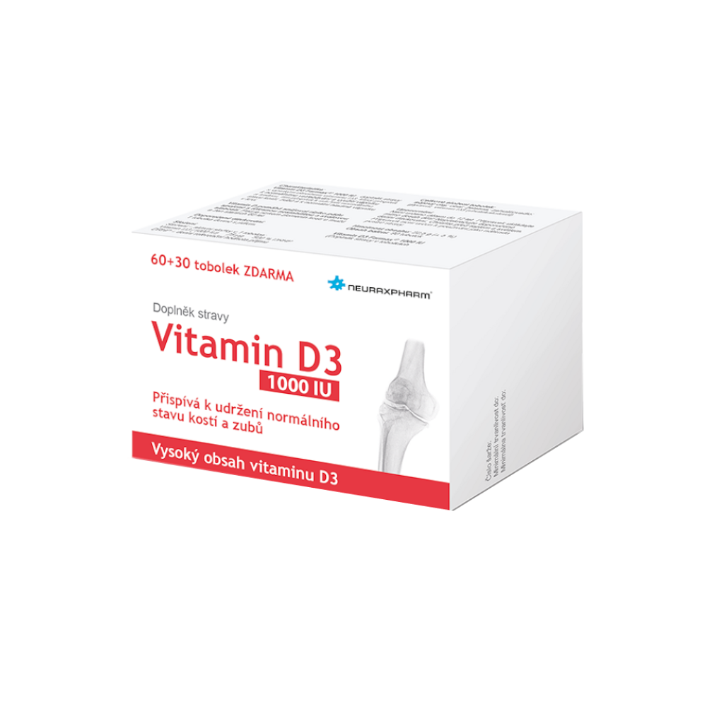 NEURAXPHARM Vitamin D3 60 + 30 kapsúl ZDARMA