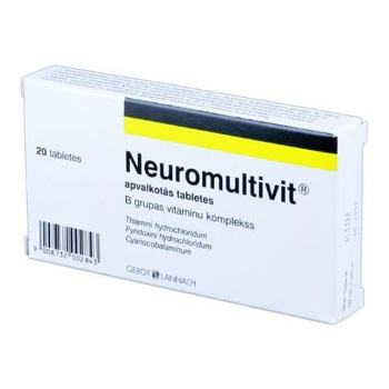 NEUROMULTIVIT filmom obalené tablety 20 kusov (Na poruchy nervového a svalového tkaniva)