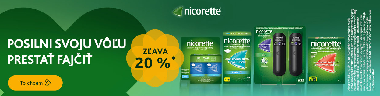 ZĽAVY AŽ 20 % na Nicorette