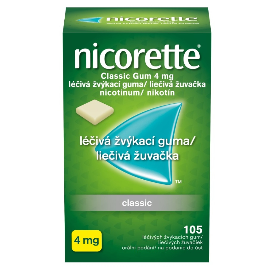 NICORETTE ® Classic Gum 4 mg, liečivé žuvačky 105 ks kúpite na Mojalekaren.sk