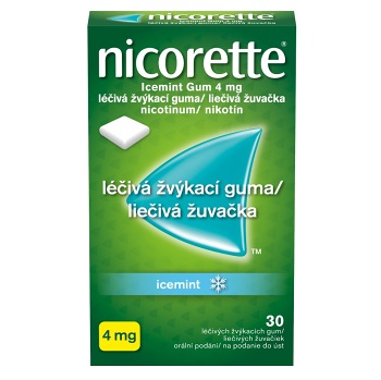 NICORETTE Icemint Gum 4 mg liečivé žuvačky 30 ks