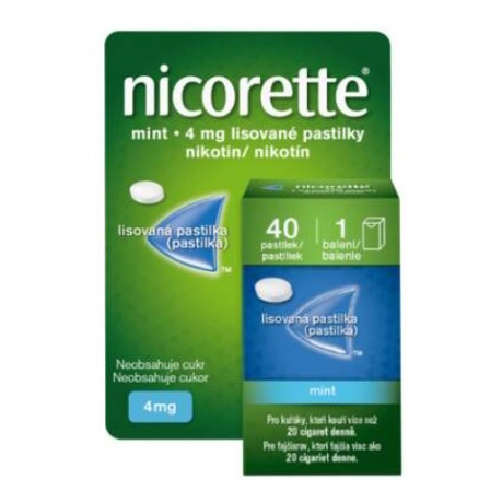 Nicorette Mint 4 mg zmierňujú chuť na cigaretu 40 pastiliek