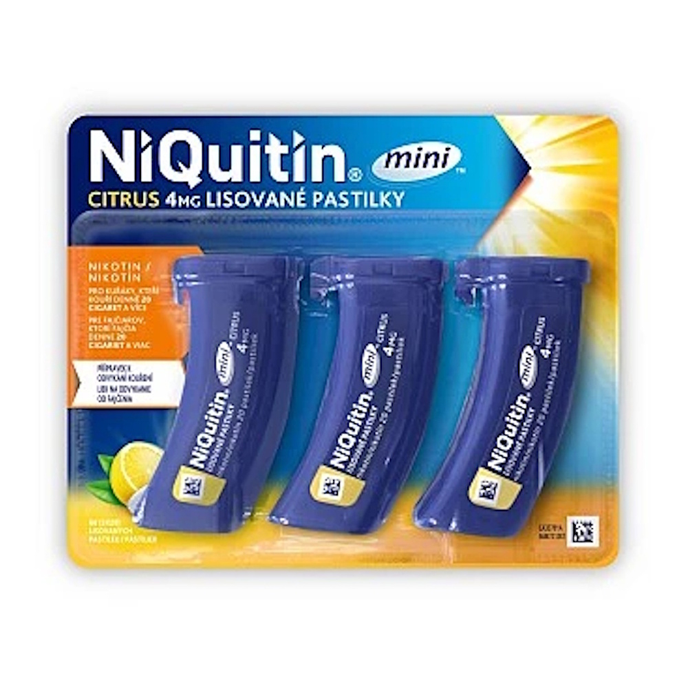 NiQuitin Mini Citrus 4 mg lisované pastilky pas.ocp. 60 (3x20) x 4 mg kúpite na Mojalekaren.sk