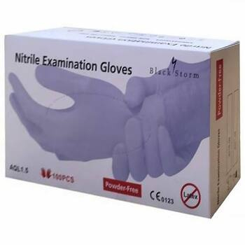 BLACK STORM High Line Nitrilové rukavice modré v krabičke 100 ks M, poškodený obal (Vyšetrovacie rukavice)