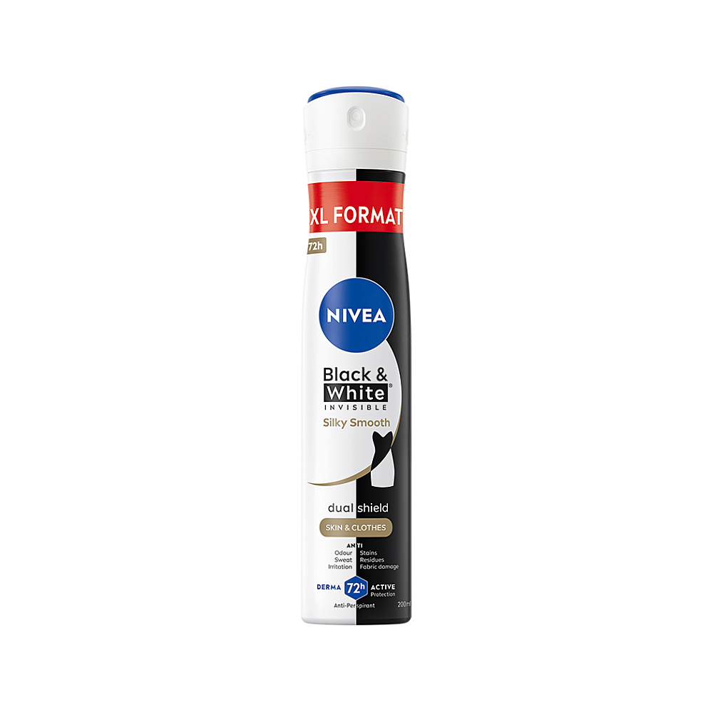 NIVEA Black&White Invisible Silky Smooth Antiperspirant sprej 200 ml kúpite na Mojalekaren.sk